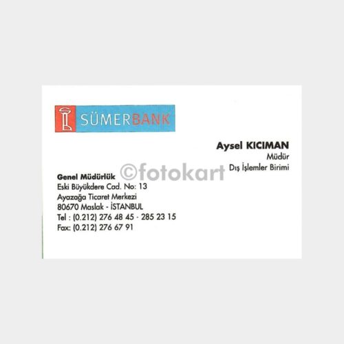 Banka Kartvizitleri Serisi, No. 04 Sümerbank