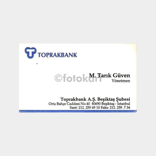 Banka Kartvizitleri Serisi, No. 41 Toprakbank
