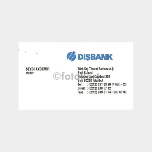 Banka Kartvizitleri Serisi, No. 56 Dışbank