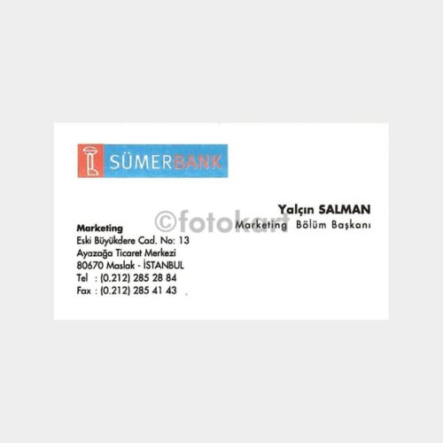 Banka Kartvizitleri Serisi, No. 85 Sümerbank