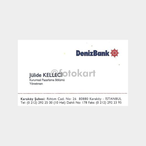 Banka Kartvizitleri Serisi, No. 27 Denizbank