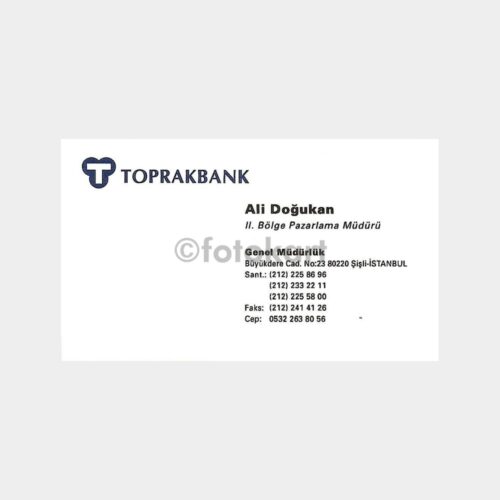 Banka Kartvizitleri Serisi, No. 30 Toprakbank