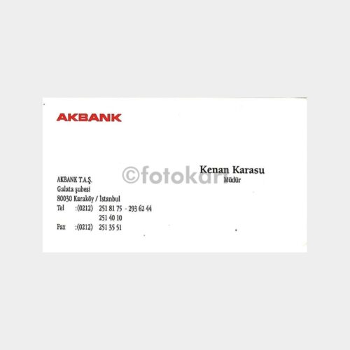 Banka Kartvizitleri Serisi, No. 112 Akbank