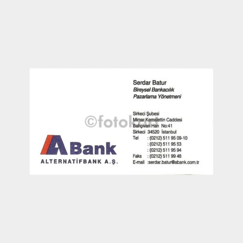 Banka Kartvizitleri Serisi, No. 20 Alternatif Bank