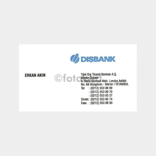 Banka Kartvizitleri Serisi, No. 92 Dışbank