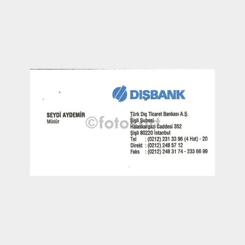 Banka Kartvizitleri Serisi, No. 18 Dışbank