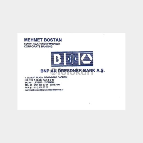 Banka Kartvizitleri Serisi, No. 05 BNP Ak Dresdner Bank