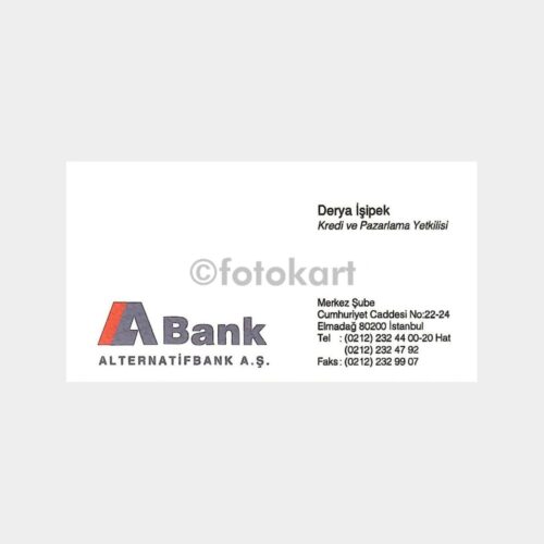 Banka Kartvizitleri Serisi, No. 114 Alternatifbank