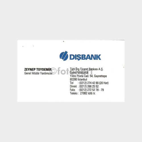 Banka Kartvizitleri Serisi, No. 03 Dışbank