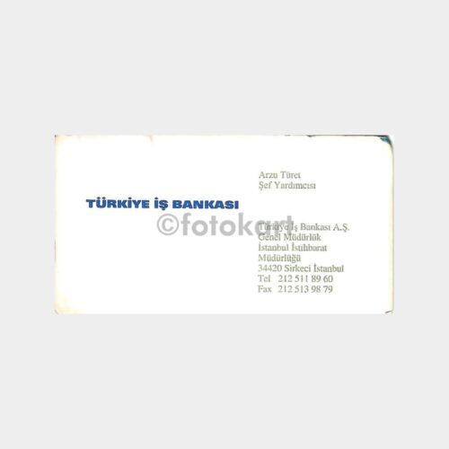 Banka Kartvizitleri Serisi, No. 88 T. İş Bankası