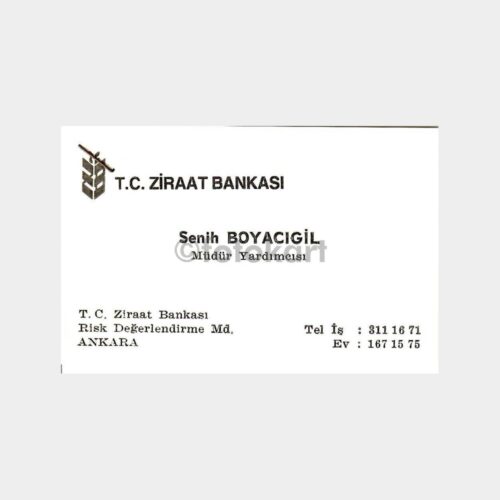 Banka Kartvizitleri Serisi, Ziraat Bankası