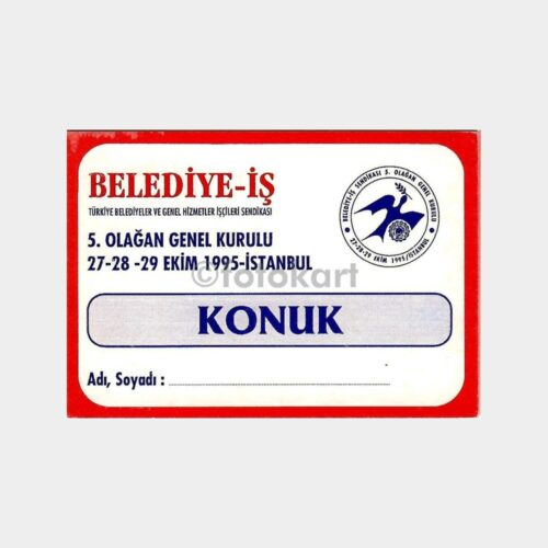 Belediye İş Sendikası Genel Kurul Giriş Kartı (2 Adet )