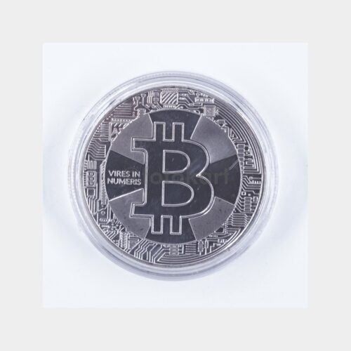 Bitcoin Sembollü Hatıra Para (Gümüş Renk)