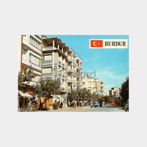 Burdur Şehir Merkezi Cadde Kartpostal