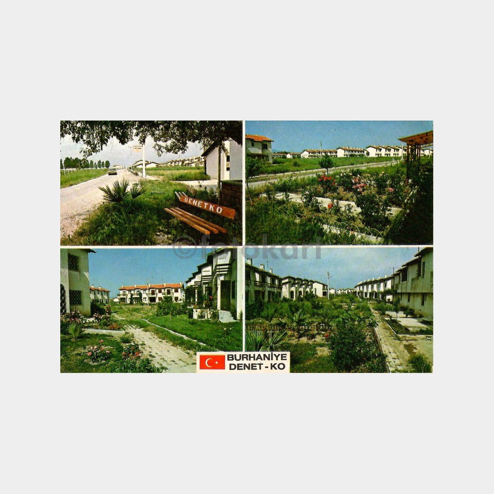 1986 Burhaniye Denet-Ko Tatil Sitesi 4 Görünüş Kartpostal