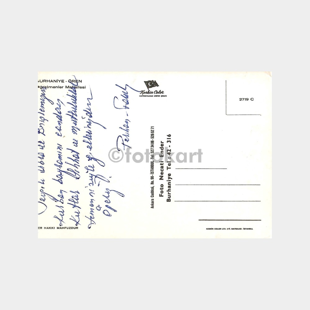 Burhaniye-Ören Öğretmenler Mahallesi Kartpostal - Görsel 2