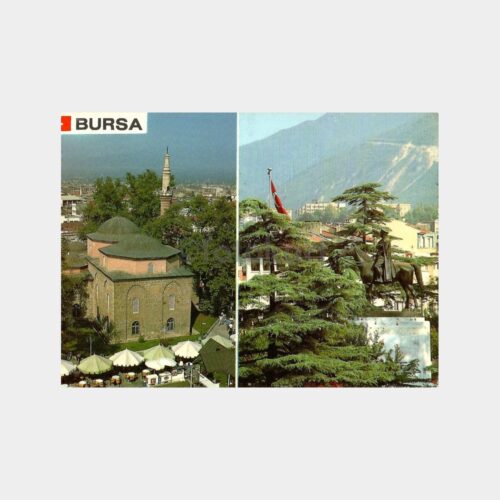 Bursa Atatürk Heykeli ve Orhan Gazi Camii Kartpostal