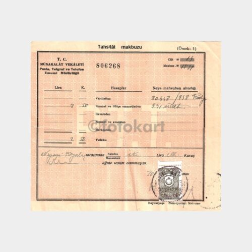 1941 Bursa Radyo Abone Ücreti Tahsilat Makbuzu