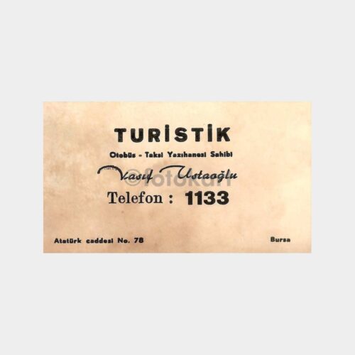 Bursa Turistik Taksi Yazıhane Kartvizit