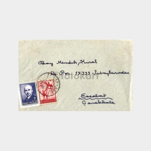 1947 Çanakkale Askeri Posta Damgalı Zarf
