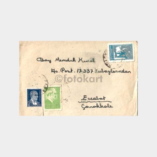 1947 Çanakkale Askeri Posta Zarf