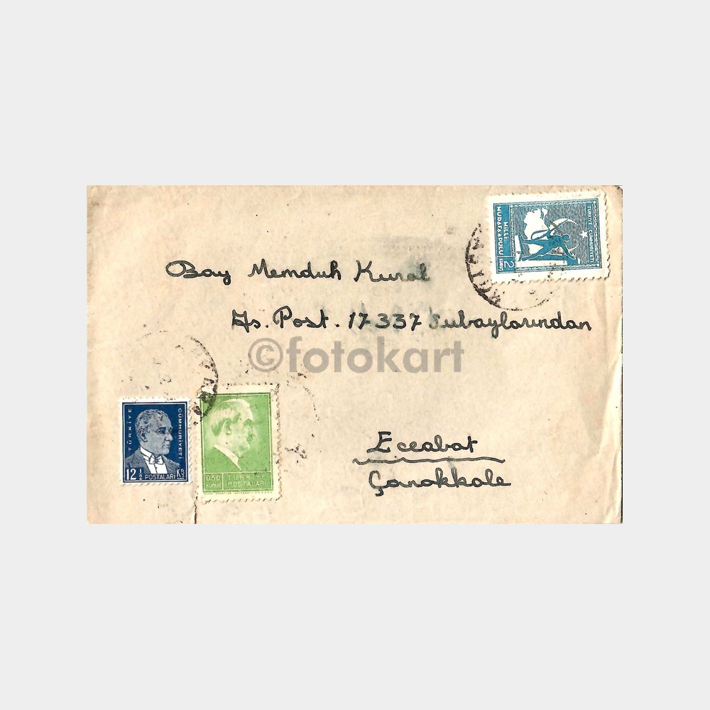 1947 Çanakkale Askeri Posta Zarf