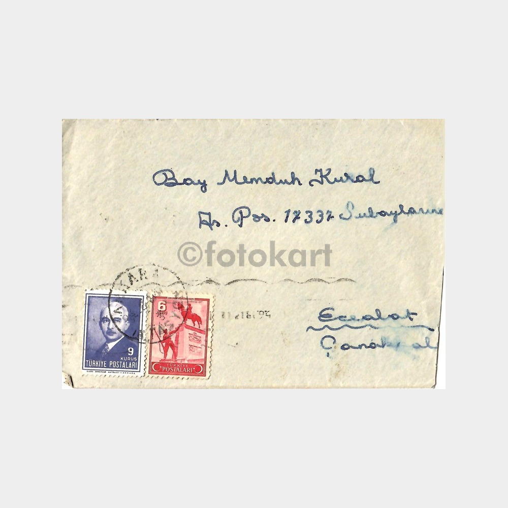 1947 Çanakkale Askeri Posta Zarf