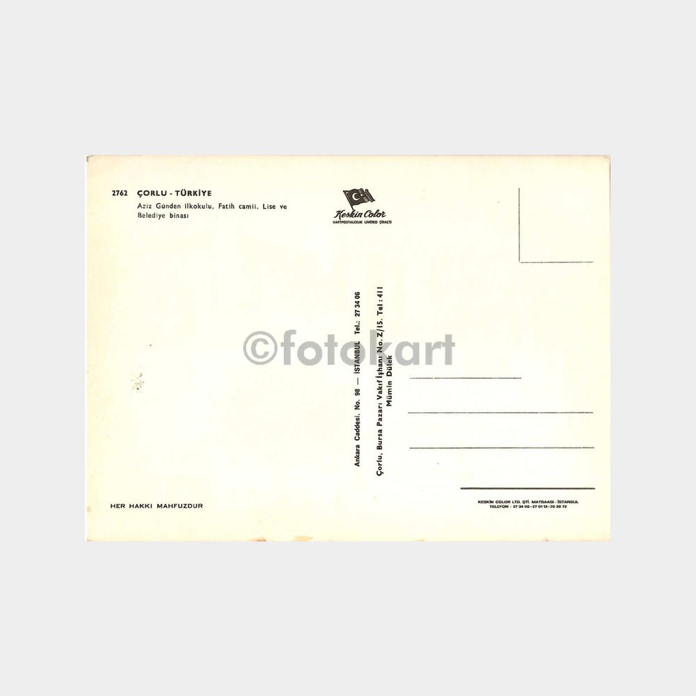 Çorlu Tekirdağ 4 Görünüş Kartpostal - Görsel 2