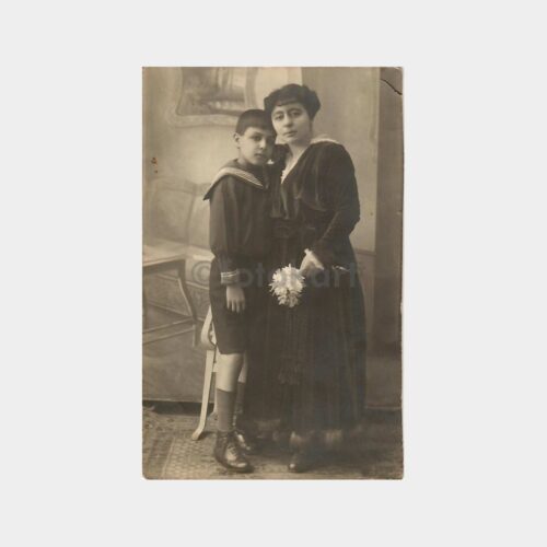 Denizci Çocuk Annesi ile Stüdyo Fotoğraf