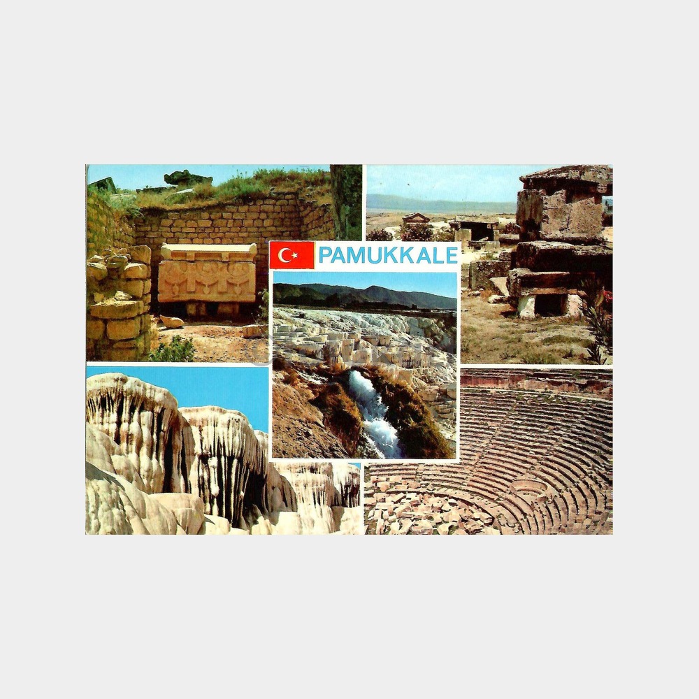 Denizli Pamukkale Muhtelif Görünüşler Kartpostal