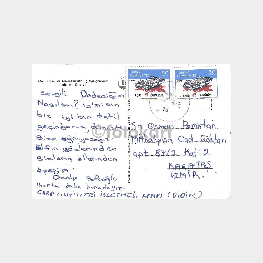 Didim Mavişehir Aydın -Damgalı- Kartpostal - Görsel 2