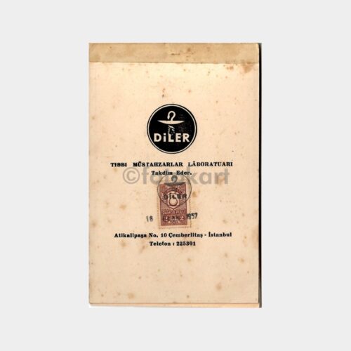 1957 Diler Tıbbi Müstahzar Laboratuvarı Not Defteri