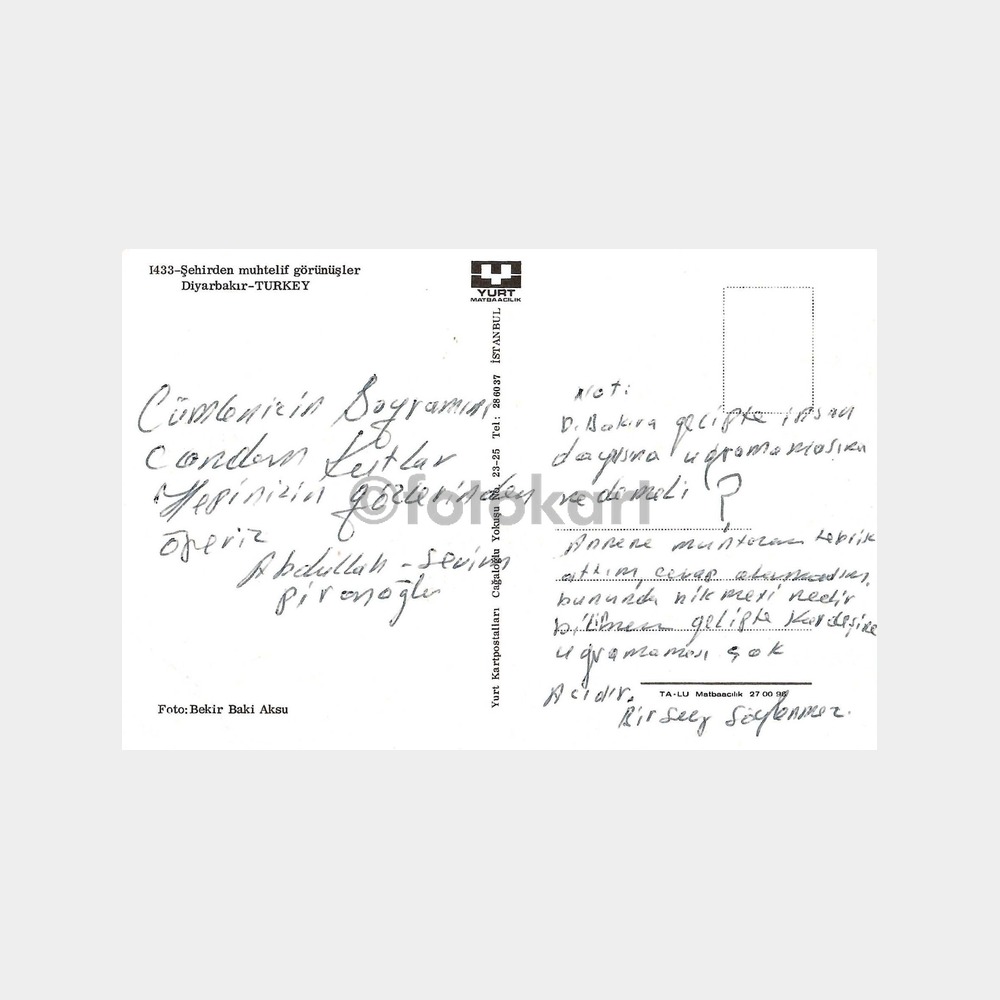 Diyarbakır Muhtelif Görünüşler Kartpostal - Görsel 2