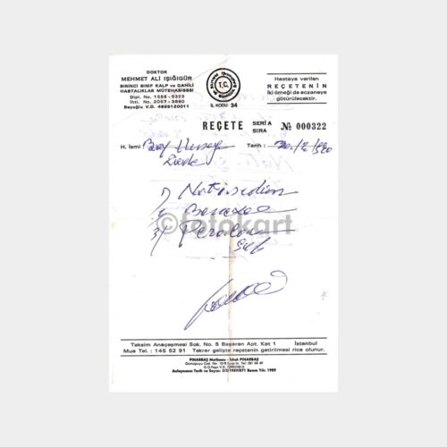 1990 Dr. Mehmet Ali Işığıgür Reçete