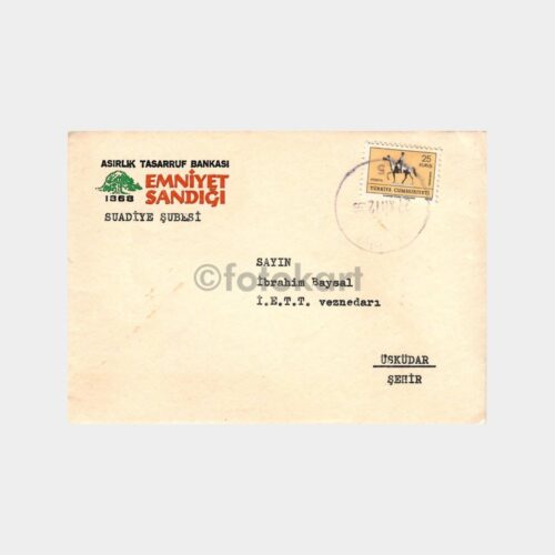 1972 Emniyet Sandığı Banka Tebrik Kartı