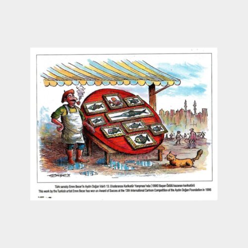 1996 Emre Becer -Balıkçı- Karikatür Tebrik Kartı
