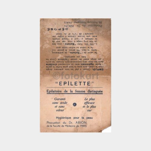 1940 Epilette - Kadın Itriyat Konulu Tanıtım Kağıdı