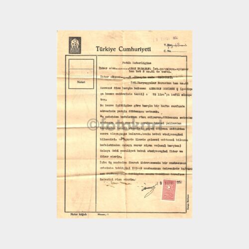 1953 Fatih Noterliği İhtarname