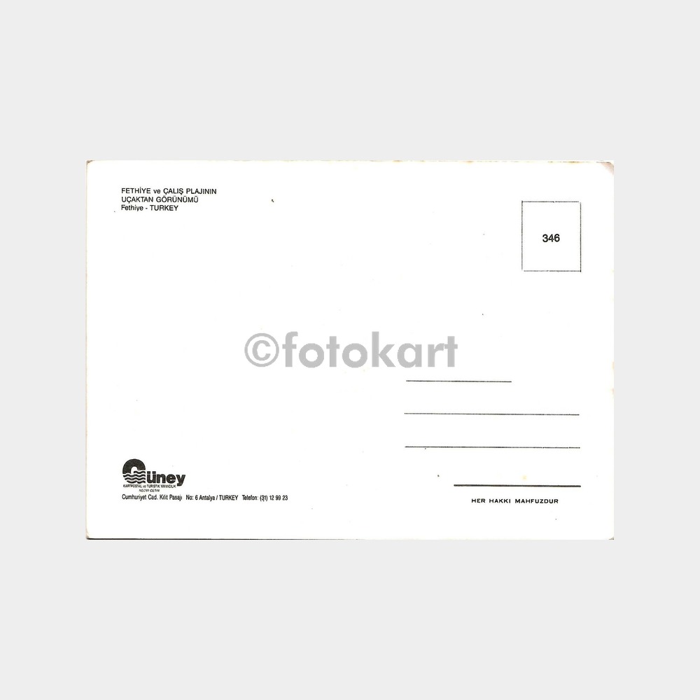 Fethiye ve Çalış Plajı Uçaktan Görünüm Kartpostal - Görsel 2