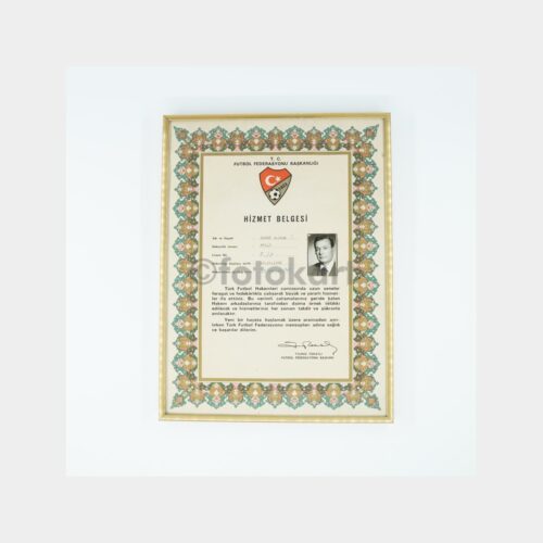 1961 Futbol Hakemi Hizmet Belgesi (Çerçeveli)
