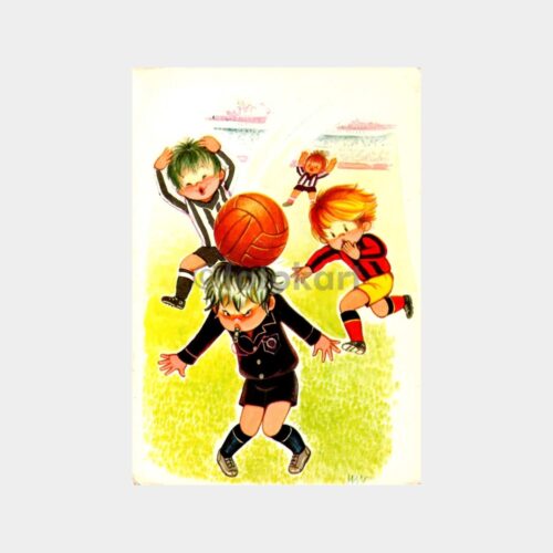 Futbol Oynayan Çocuklar Konulu Kartpostal