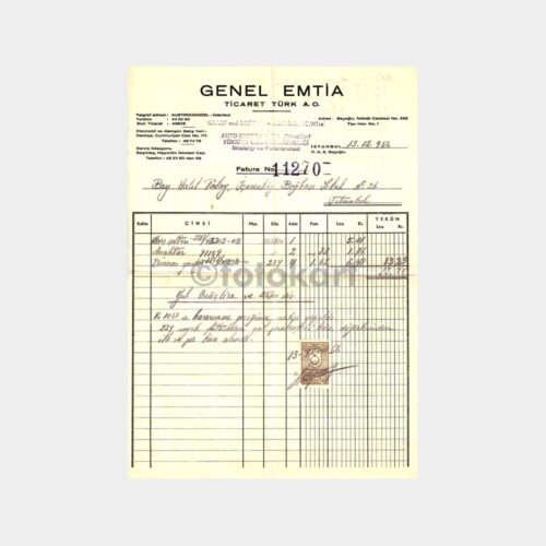 1956 Genel Emtia A.Ş. Oto Yedek Parça Faturası