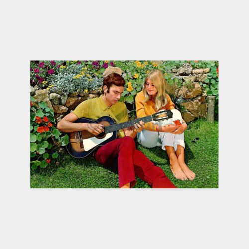 Gitar Çalan Çift Fantezi Kartpostal