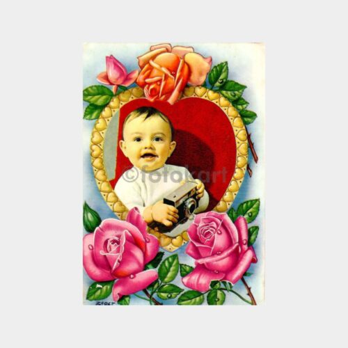 Gül Çerçeveli Çocuk Kartpostal