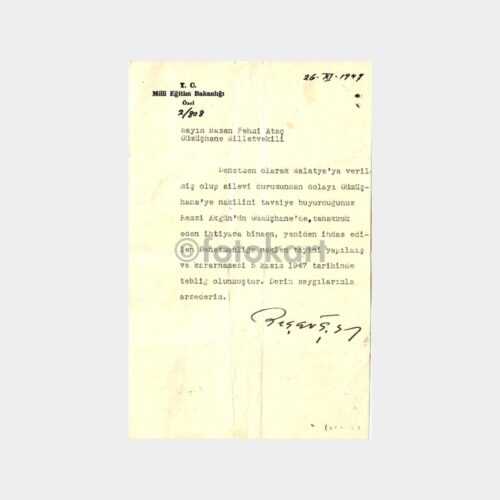 1947 Gümüşhane Kent Tarihi Belgesel Yazı