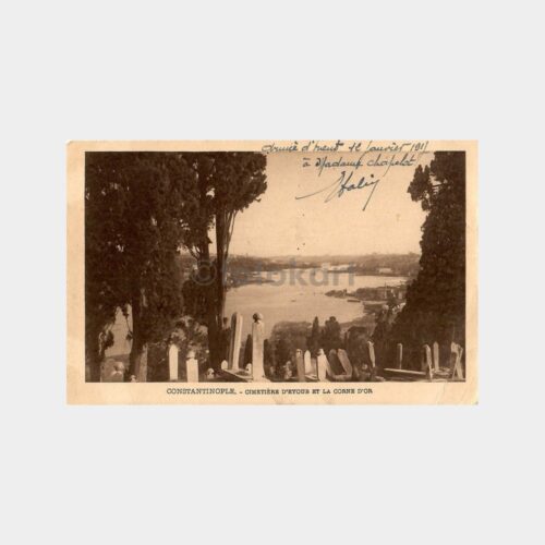 1917 Haliç Piyerloti Görünüş Kartpostal