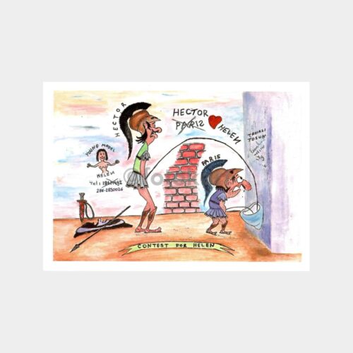 Hektor'un Zaferi Karikatür Kartpostal