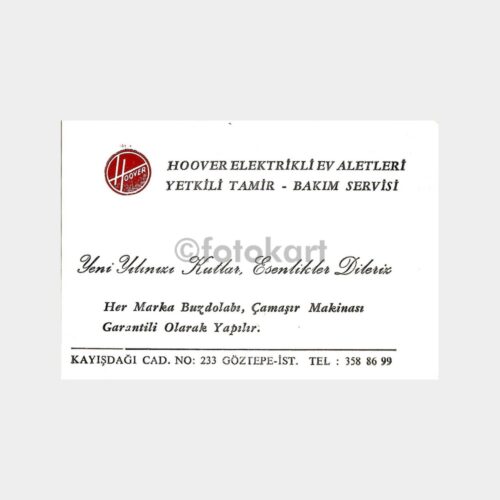 Hoover Elektrikli Ev Aletleri Servis Kartı