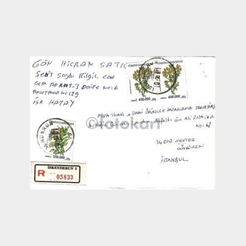 2001 İskenderun Taahhütlü Posta Zarfı