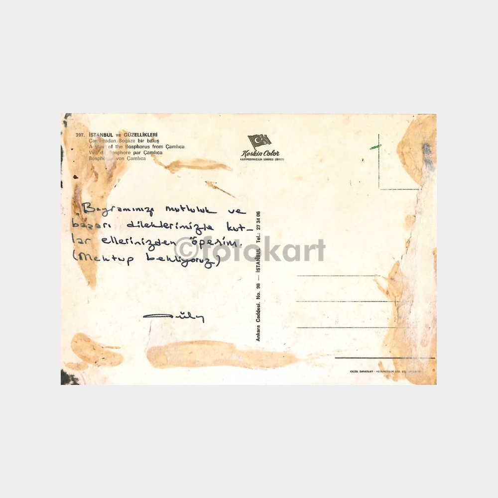 İstanbul Çamlıca'dan Boğaza Bir Bakış Kartpostal - Görsel 2